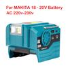 Переменный ток 220 В Для Makita/Ryobi/Bosch/Dewalt/Milwaukee 18 В Литиевая батарея Наружный инверторный генератор 200 Вт Инверторная мощность Светодиод