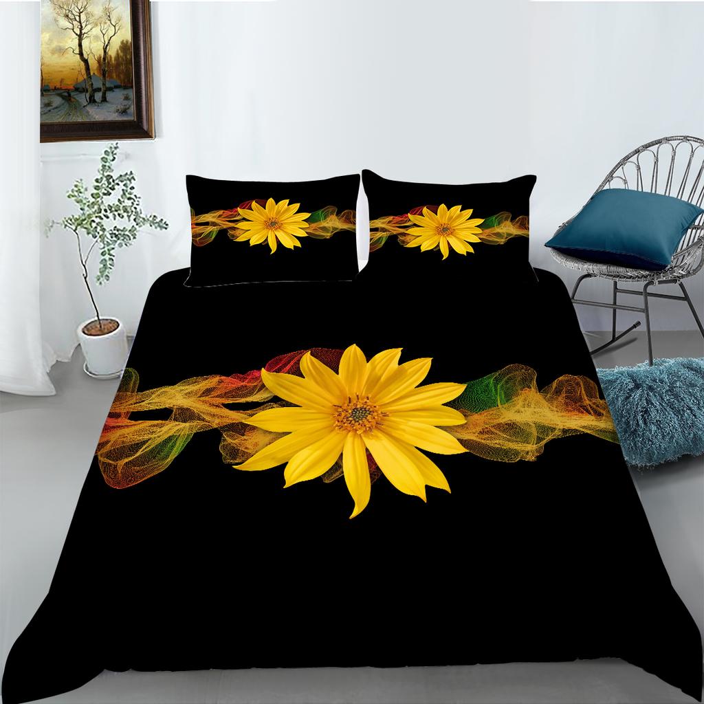 3D Digital Printed Bedding, Flower Pattern, Down Duvet Cover Set, Bedroom Down Duvet Cover, Pillowcase, Single/double Bed, Full Size Home Decoration