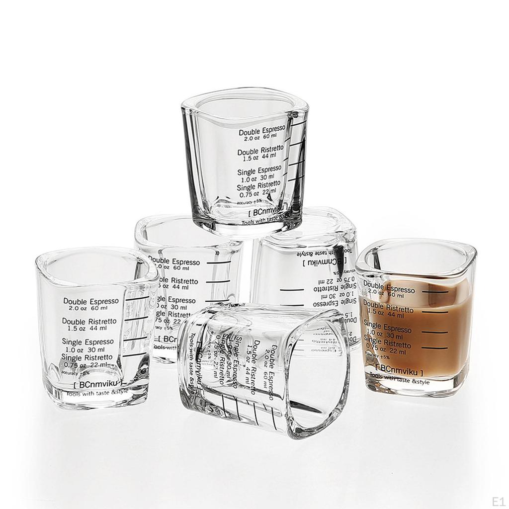 Glasses of Espresso Glass Measuring Cup Heavy for Measurement Kitchen Tool Incremental
