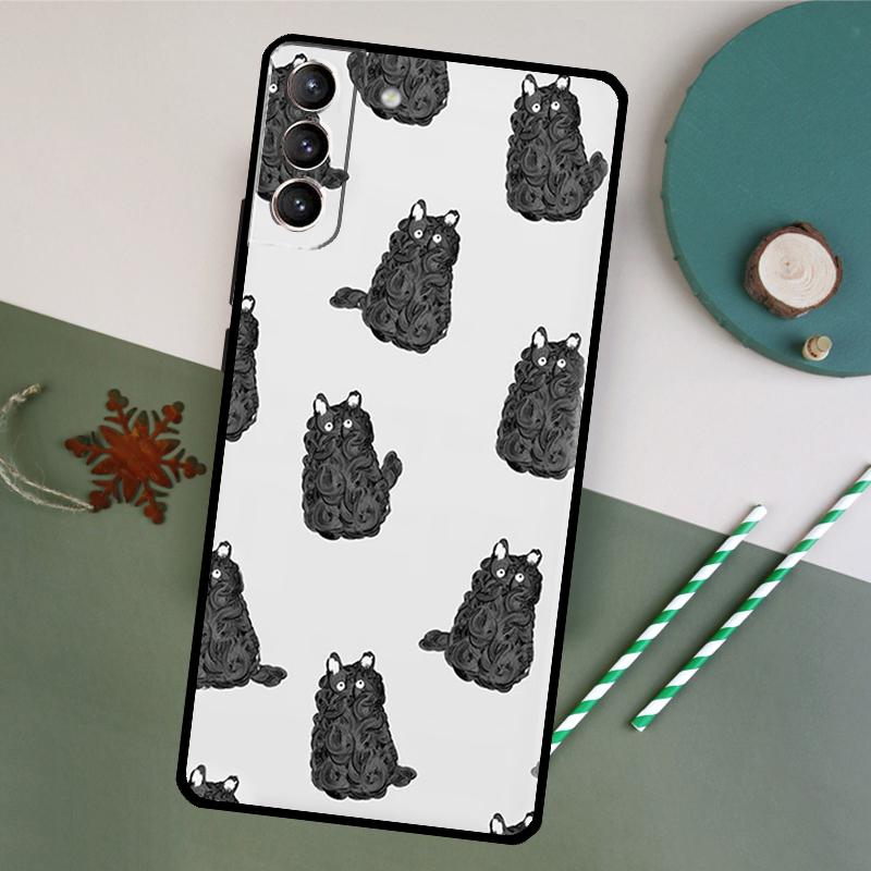Minimalist Cats Phone Case For Samsung Galaxy S26 S23 Ultra S20 S21 S22 S24 S25 Plus S10 S25 FE Back Cover