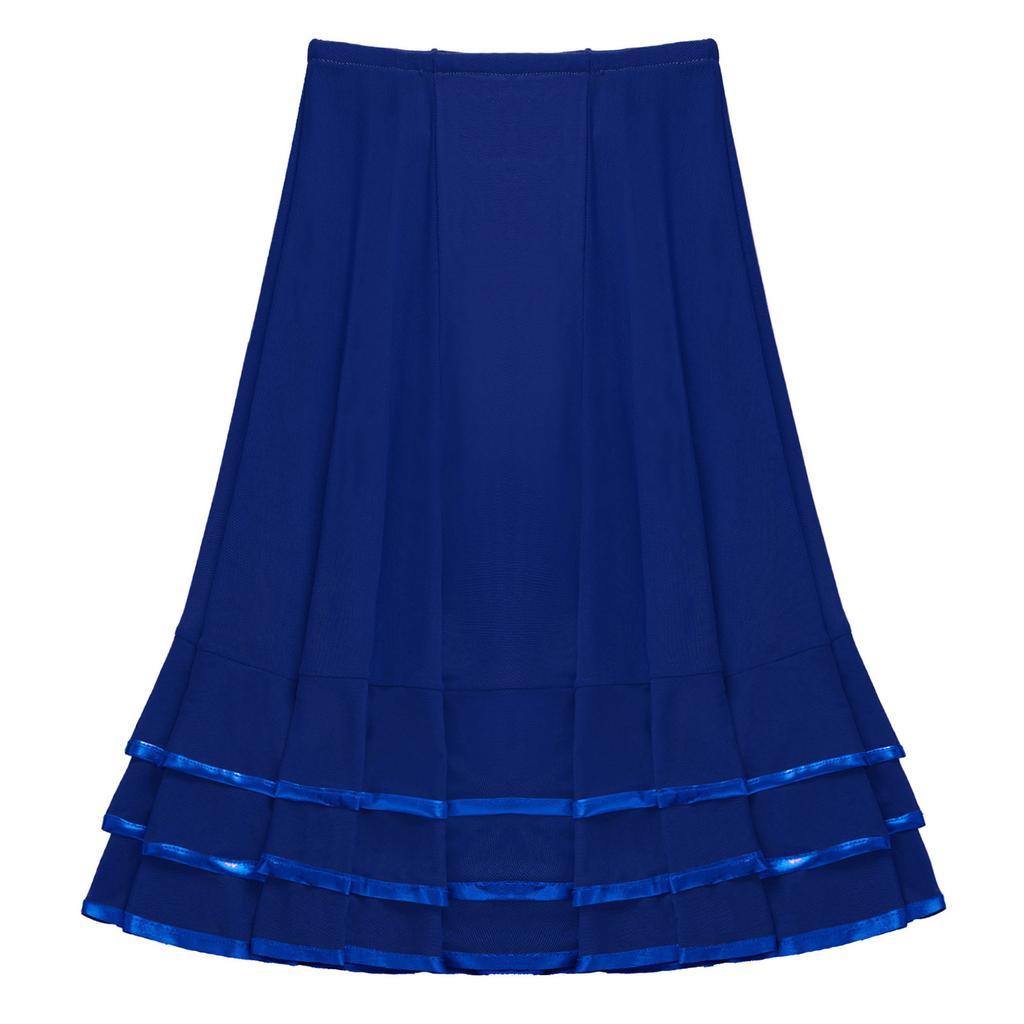 Стильная полосатая сетчатая юбка для девочек, эластичный пояс, многоярусный подол, повседневная спортивная одежда для танцев