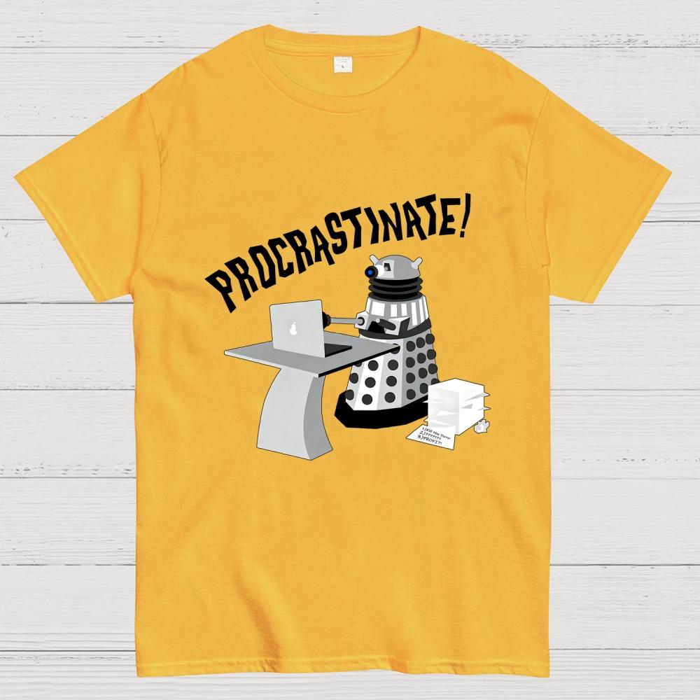 The procrastination robot is now online Cotton Casual Cool Loose T-Shirt
