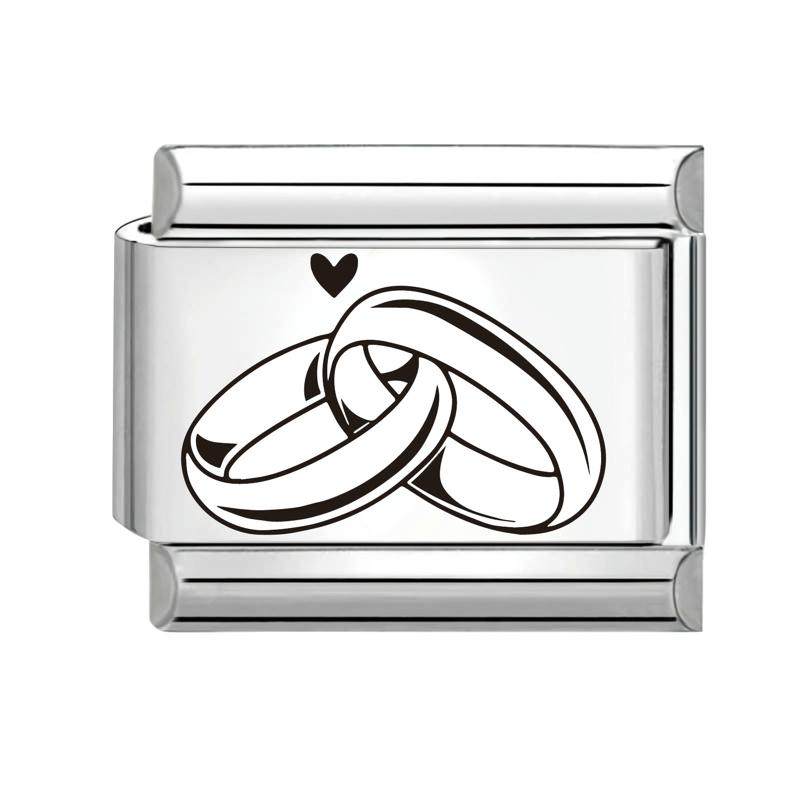 Black Piano Chess Boardlaser Engraving Links Fit 9mm Italian Charms Bracelet Jewelry DIY Making Gifts