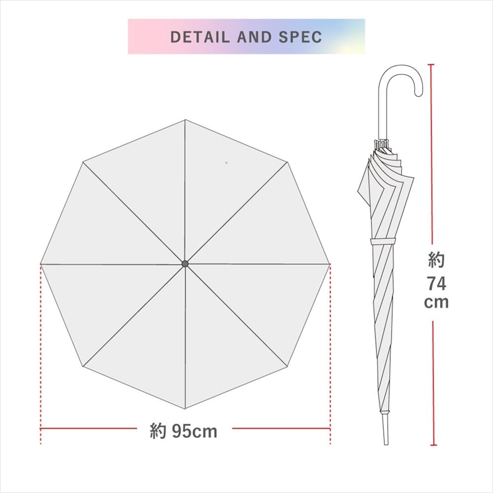 ogawa Долговечный Для Солнечных и Дождливых УФ Обесцвечивание Рука 8 Цветной Уровень УФ-защиты Уровень Затенения От Перегрева Вода 57285 Зонт, Зонтик, Дни, Принт,