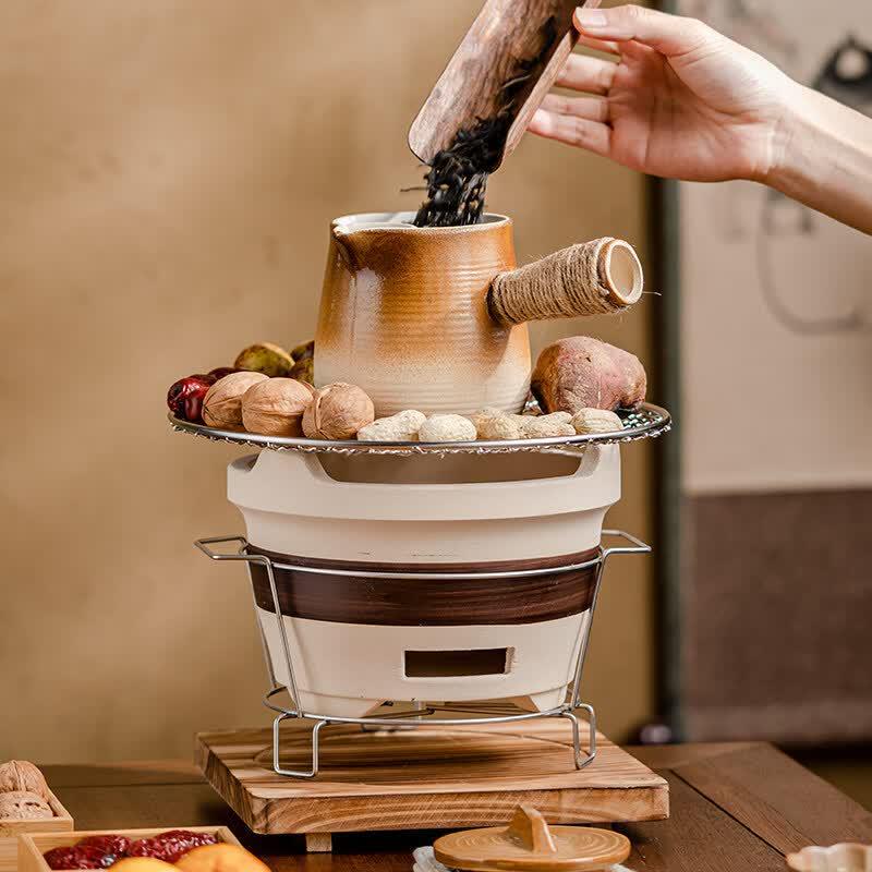 ZISIZ Ceramic Stovetop Tea & Milk Tea Brewing Pot Set