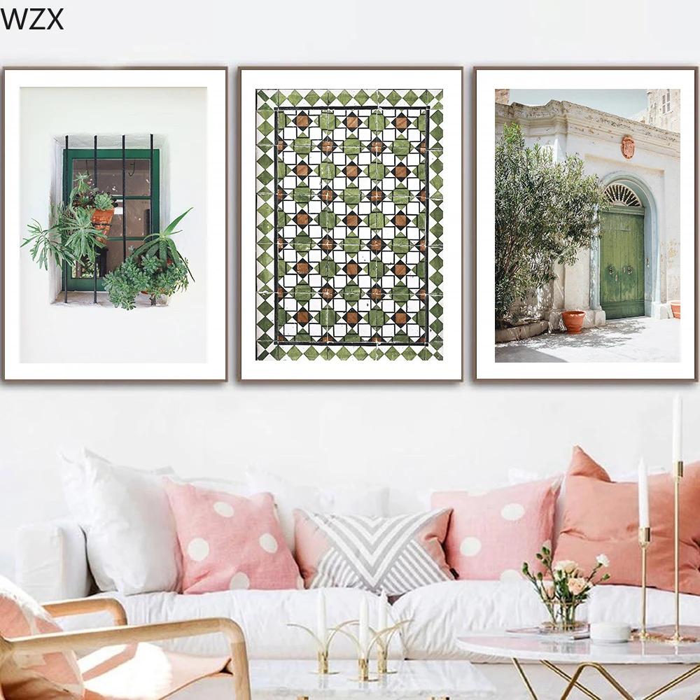 Mediterranean Canvas Painting Portugal Landscape Posters And Prints Picture Living RoomArt WallHome Summer Decoration