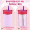 4pcs Metal Straw for Owala Kids 12 OZ Stainless Steel Tumbler, Reble Stainless Steel Replacement Straws with 2pcs Cleaning Brushes Compatible with