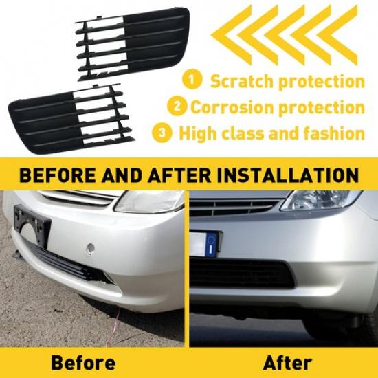 2X Lower Front Bumper Light Fog Bezels Black For Fit Prius Toyota Base
