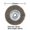 125mm Crimped Wheel Drill Brush Metal Derusting Stainless Steel Wheel Brush Crimped Wire Wheel Brush Polishing Rust Removal Tool