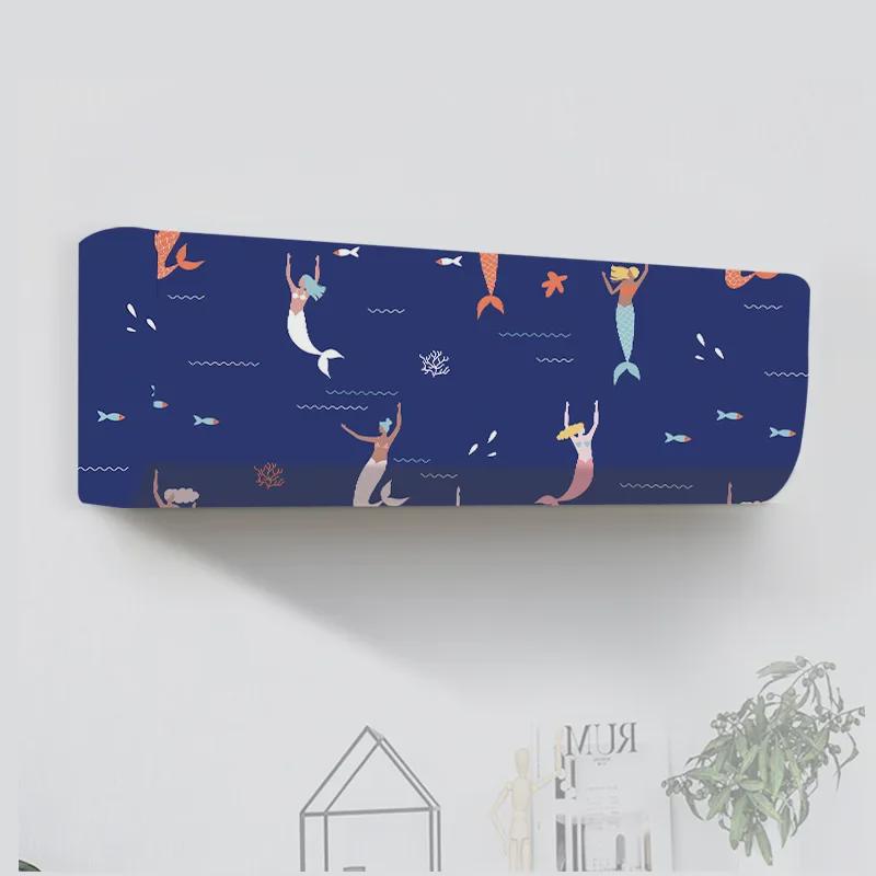 Универсальный мультяшный чехол для кондиционера воздуха: Моющиеся и эластичные для спальни