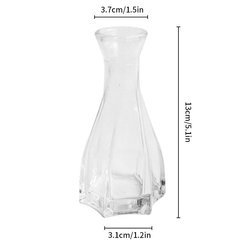 Gradient Glass Vase with Geometric Faceted Design Flower Vase for Wedding Centerpiece Arrangements Home Office Decor Floreros