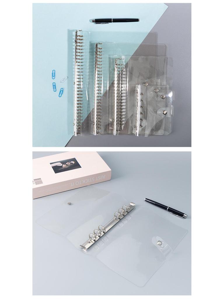 A7/A5/A6/A4/B5 Прозрачный ПВХ планер с кольцевым механизмом и обложкой для блокнота