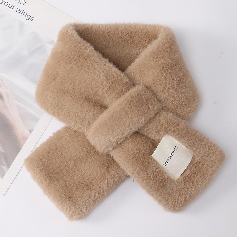 Rabbit Fur Winter Warm Scarf Plush Scarf Women'S Versatile Cross Thickened Rex Rabbit Hair Fashion Scarf