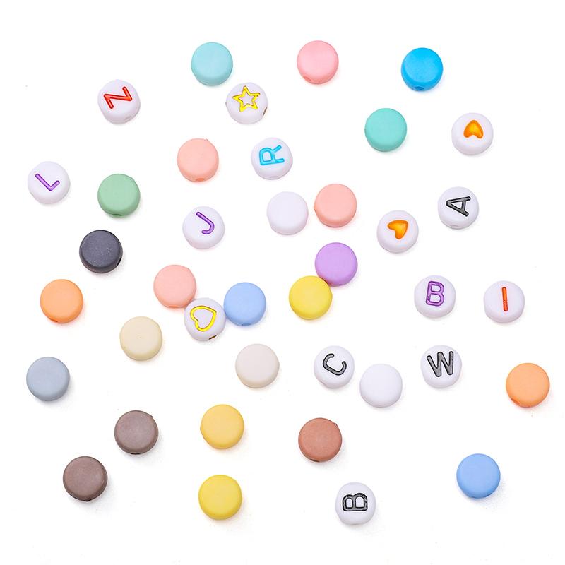 480 шт./коробка Акриловые бусины Буквы Круглые Свободные Разделительные бусины Для DIY Браслет Ожерелье Изготовление Ювелирных Изделий Аксессуары