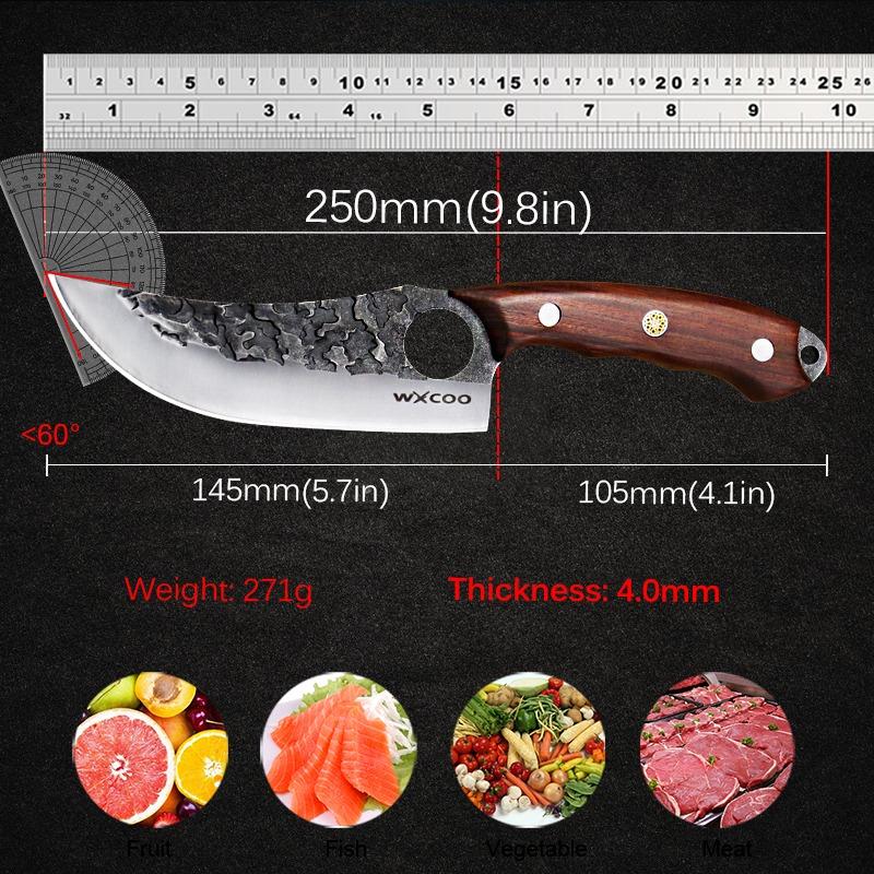 2pcs Sharp Beef Knives Hand-forged Stainless Steel Boning Slaughtering Knife Household Peeling Fruit Knife