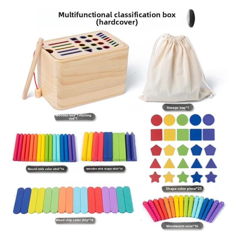 Childrens Wooden Educational Sorting Kit With Shape And Color Classification For Early Development
