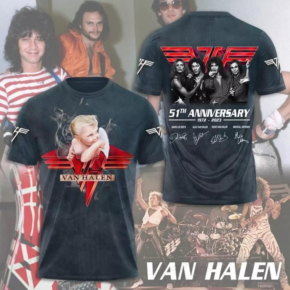 Новая Рок-звезда VAN HALEN Группа 3D Печать Футболка Мужчины Женщины Мода Повседневная Футболка с коротким рукавом Детские Хип-хоп Топы Футболки Мужская Одежда