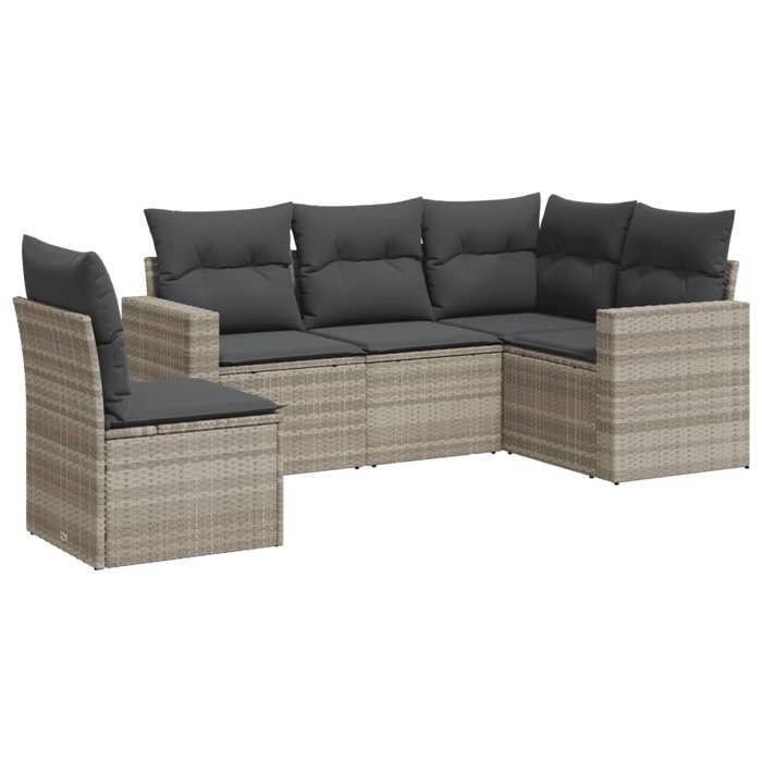 VidaXL Garden Lounge Set with Cushions 5 Pcs, Sofas with Adjustable Feet, Outdoor Furniture Set Patio Terrace, 3251309