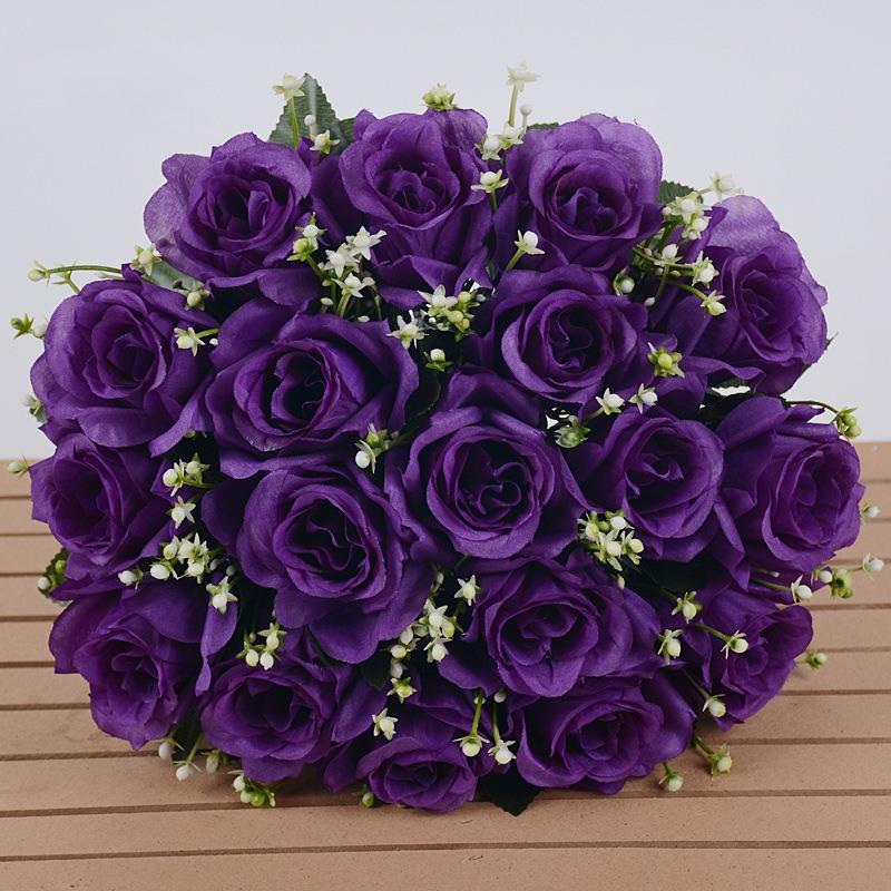 18 головок шелковые розы искусственные цветы искусственный букет свадебный декор для дома и вечеринки