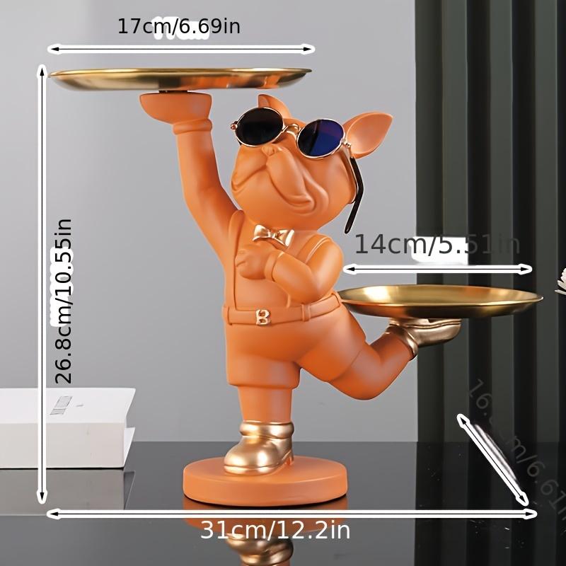 Nordic Fashion Art Французский бульдог Фигурки животных из смолы Крутая скульптура собаки Поднос для конфет Закуска Ключ Монета Фрукты Ювелирные изделия Хранение Статистика