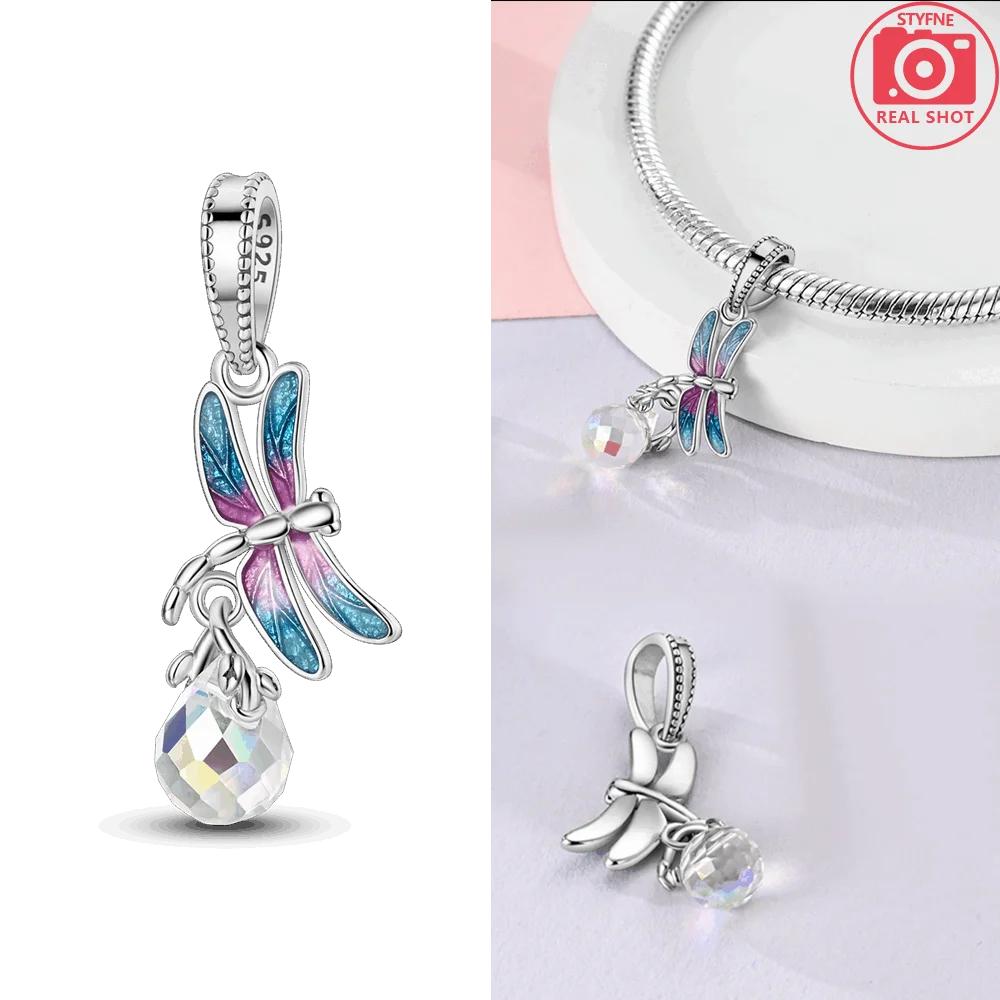 Glowing Luminous Firefly Original Copper Butterfly Pendant Charm Beads Fit Bracelet Charm Making Jewelry Fine Gift Accessory