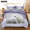 Polar Bear Bedding Set Animal Lovely Quilt Duvet Cover Sets Home Decor Bed Twin Single Queen King Size Fashion Scenery Kawaii