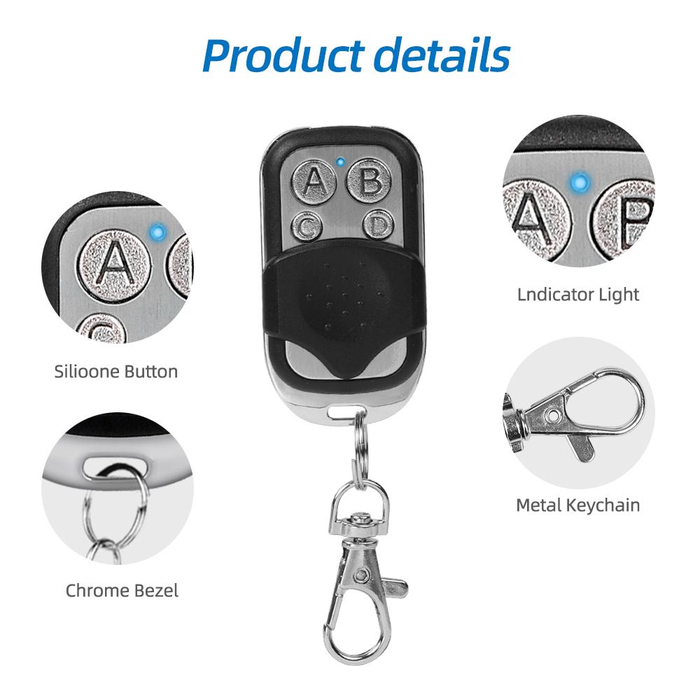 4 Channel 433mhz Cloning Gate Garage Remote Control Universal Wireless Copy Code Electric Cloning RF Transmitter ABCD
