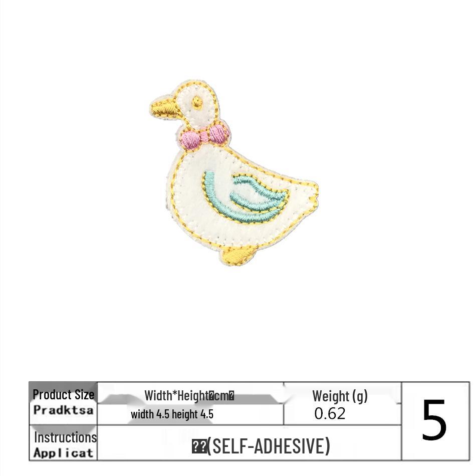 Самоклеящаяся милая мультяшная вышивка в виде утки для одежды и сумок