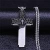 316L Stainless Steel Cross Necklace For Men Pendant Chain Zircon Religion Accessories