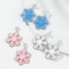 3pair Glitter Christmas Snowflake Acrylic Earrings for Women New Year Double-Deck Snowflakes Drop Earring Party Jewelry Gifts
