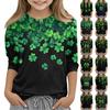 Улица. Топы с принтом ко Дню Святого Патрика для девочек-подростков 4-11 лет, футболки с круглым вырезом и рукавами 3/4, модные топы, футболки для наряда