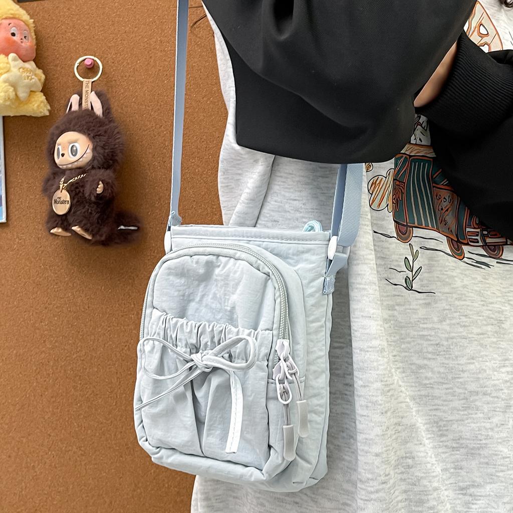 Летняя Новая Модель Мобильный Телефон Crossbody Сумка Повседневная Формы Ведра для Бутылки с Водой Японский Стиль Бант Сумка на Одно Плечо