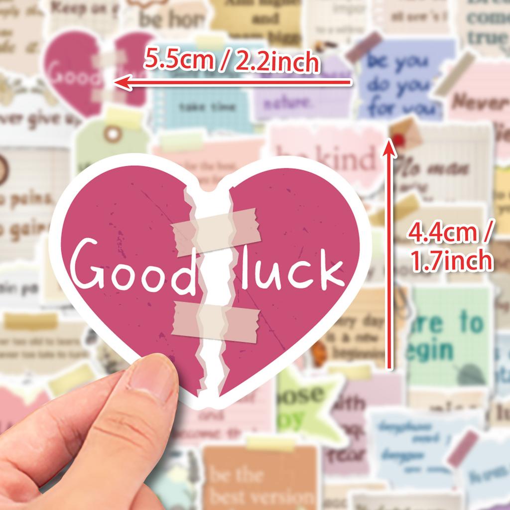 50 Hand-Torn Inspirational Text-On-Video Special-Shaped Stickers Diy Handbook Luggage Notebook Decorative Stickers