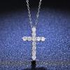 New Real Moissanite Cross Pendant Necklace Pure S925 Sterling Silver 1.1ct In Total D Color for Women Wedding Fine Jewelry