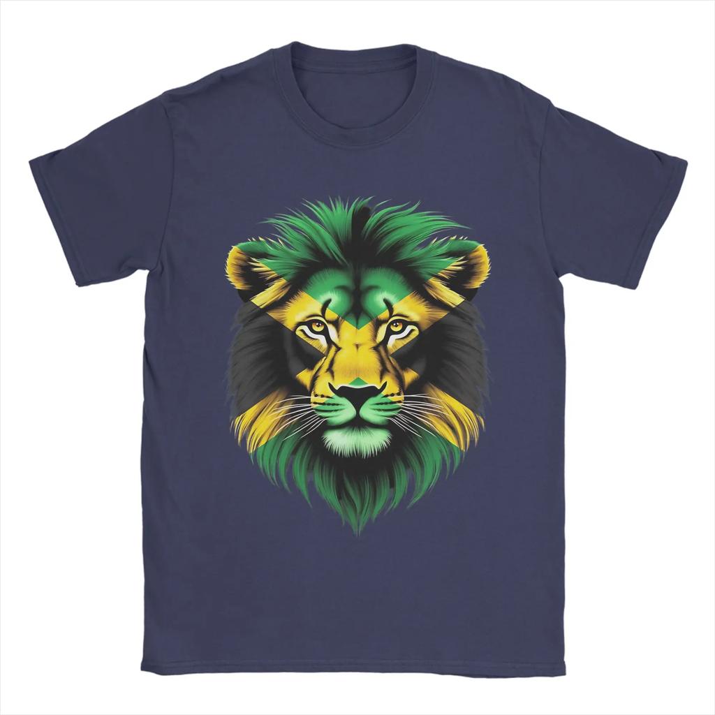 Jamaica Flag Lion Face T Shirt Summer Jamaica Lovers Tshirts Cotton Breathable Oversize Top Tees Short Sleeve Vintage Tops