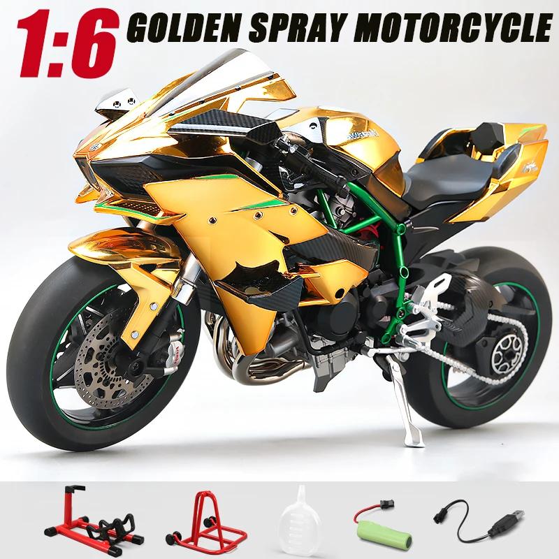 Спрей 1:6  Ducati V4S 1/9 H2R Racing мотоцикл Сплав Литье под давлением Модель автомобиля Звук и свет Динамические украшения Коллекция