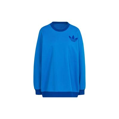 Свитшот Originals Three Stripes FW22 с круглым вырезом и принтом логотипа, женский свитшот с длинным рукавом, синий IB2038