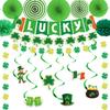 St. Patrick'S Day Decorative Ornament Party Decorative San Par Banner Flag Four Leaf Clover Swirl