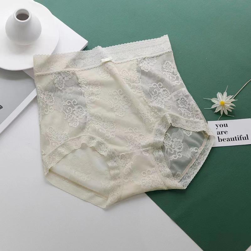High Waisted Lightweight Compression Pants Disposable Hip Lifting Breathable Women's Triangle Pants Mulberry Silk Sexy Lace Women's Underwear Panties