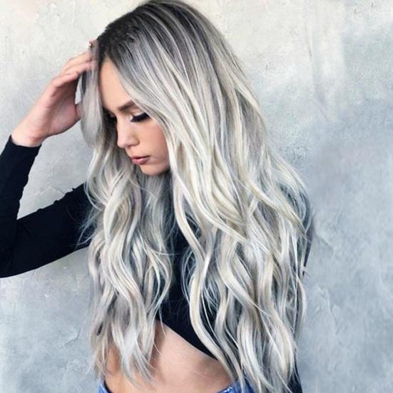 Women Wig High Temperature Wire Curly Long Wig Fashionable Natural Look Lady Gradient Hair Wig for Dress Up