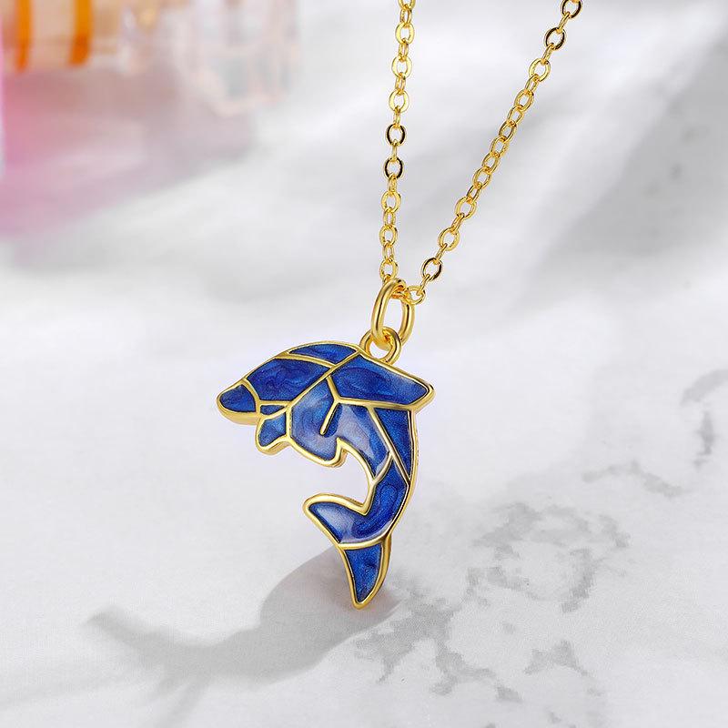 Island Series Dolphin Necklace: Elegant, Cute, and Stylish Clavicle Chain