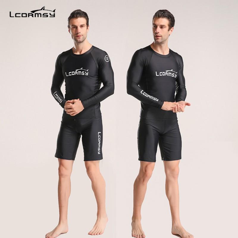 Mens UV Protection Rash Guard Set High Elastic Quick Dry Diving Surfing Snorkeling Wetsuit Summer Spring Fall Winter