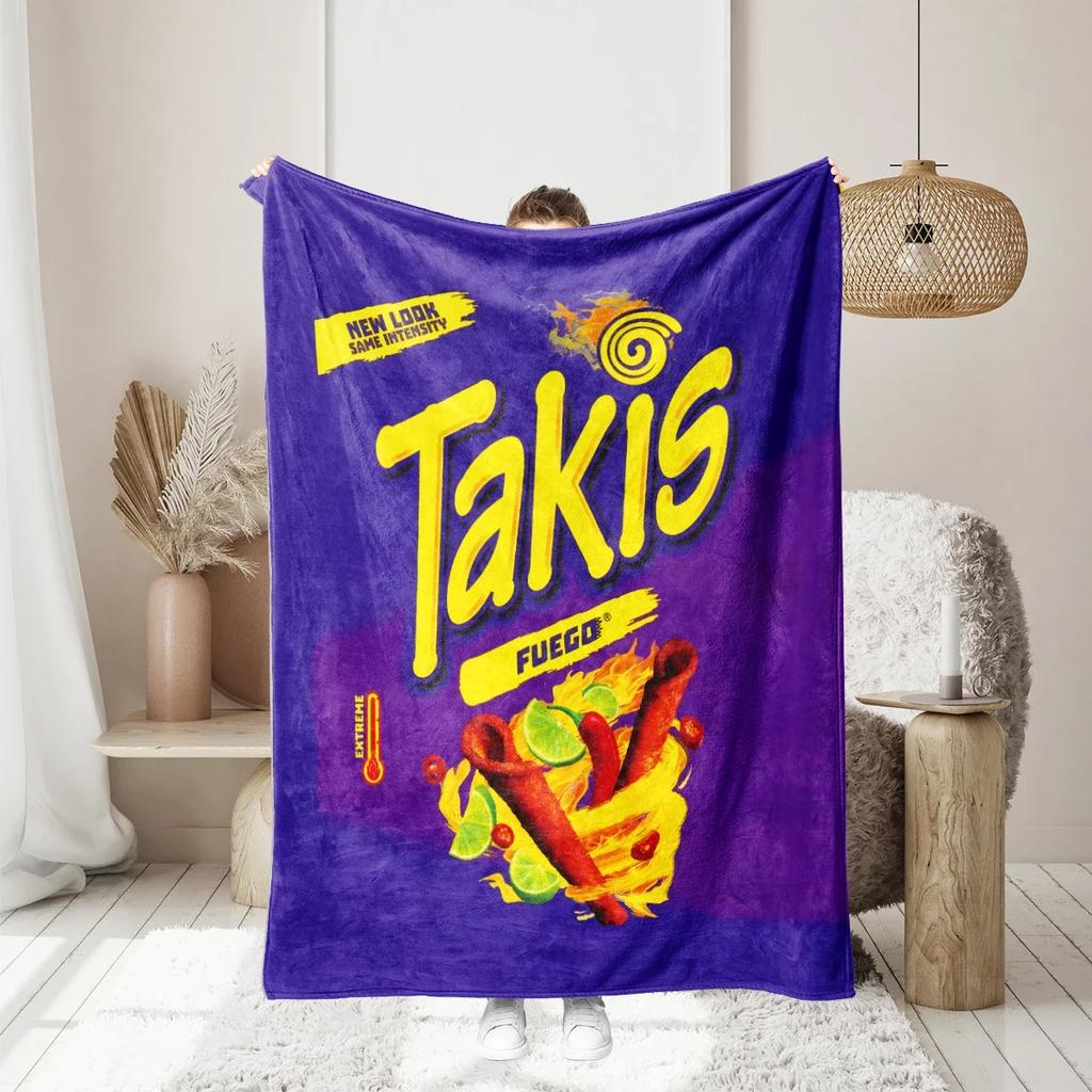 1pc American Takis, Monster Truck Digital Printing Warm Skin-friendly Thickened Flannel Blanket for Office, Home, Travel#