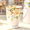 300ML, Bone China Ceramic Coffee Mug, Tazas Cafe Floral Painting, Present Creative Ceramic Tea Cup, Vintage Tea Ceremony