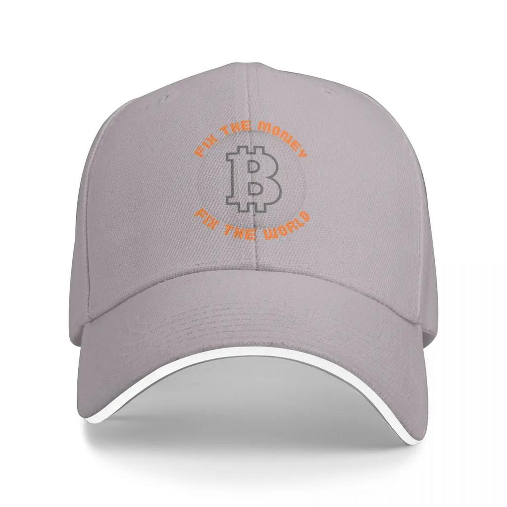 Bitcoin Fix The Money World Baseball Cap rmal Visor derby hat Vintage Womens Beach Mens