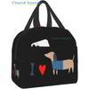 Ucsaxue Dogs I Love My Pet I Love Dachshund Lunch Bag Travel Box Work Bento Cooler Многоразовые сумки для пикника Изолированные сумки