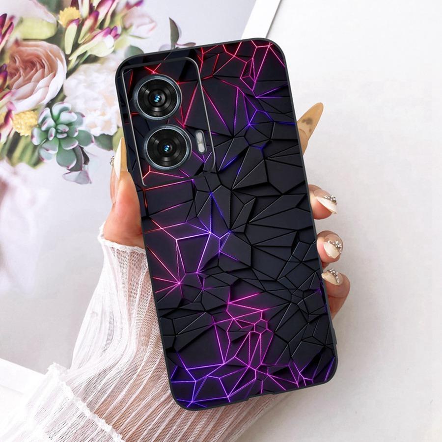 Чехол для Motorola Edge 50 Fusion XT2429-1 Мягкий ТПУ Цветок Защитные Чехлы для Телефона Для Motorola G96 motog96 5G Fundas Чехол Coque