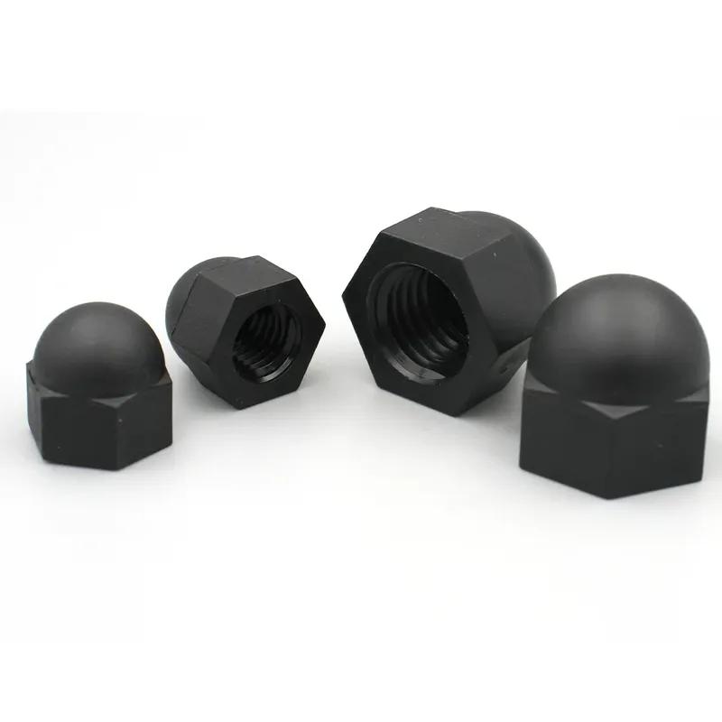 2-50pcs M3 M4 M5 M6 M8 M10 M12 M14 M16 M18 M20 Black/ White Plastic Nylon Acorn Cap Dome Nuts Hexagon Hex Nut for Insulation USE
