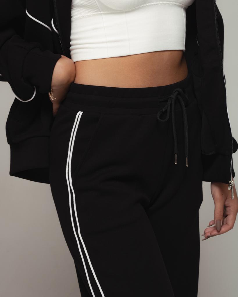 Костюм спортивный женский Samsara 1300 36 черный (кофта, штаны)