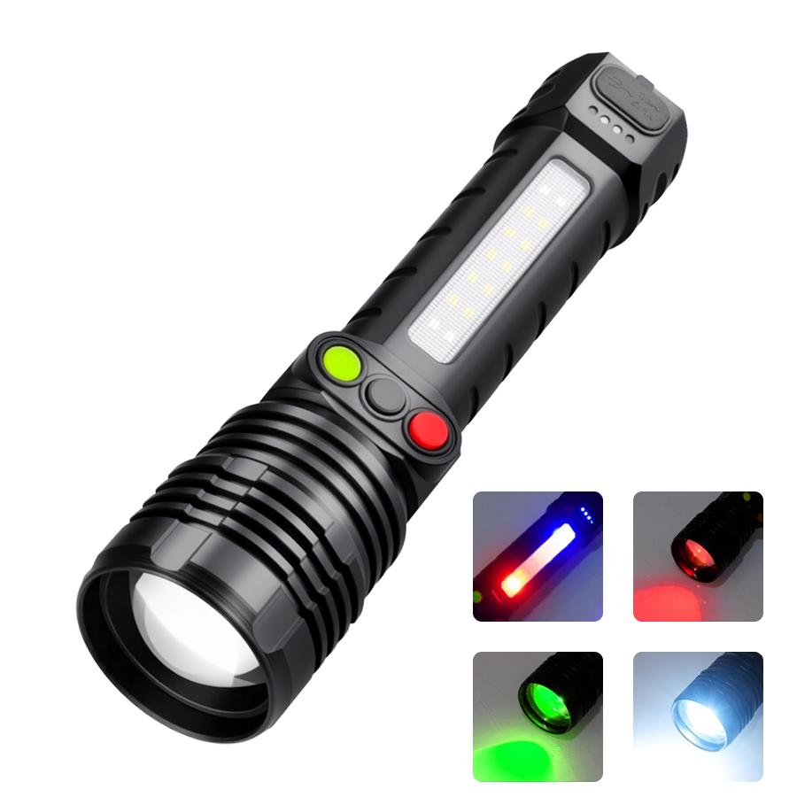 Rechargeable Led Flashlights Multi-Light Sources Led Flashlight With Built-in Battery Torch For Fishing Hunting Camping Lanter